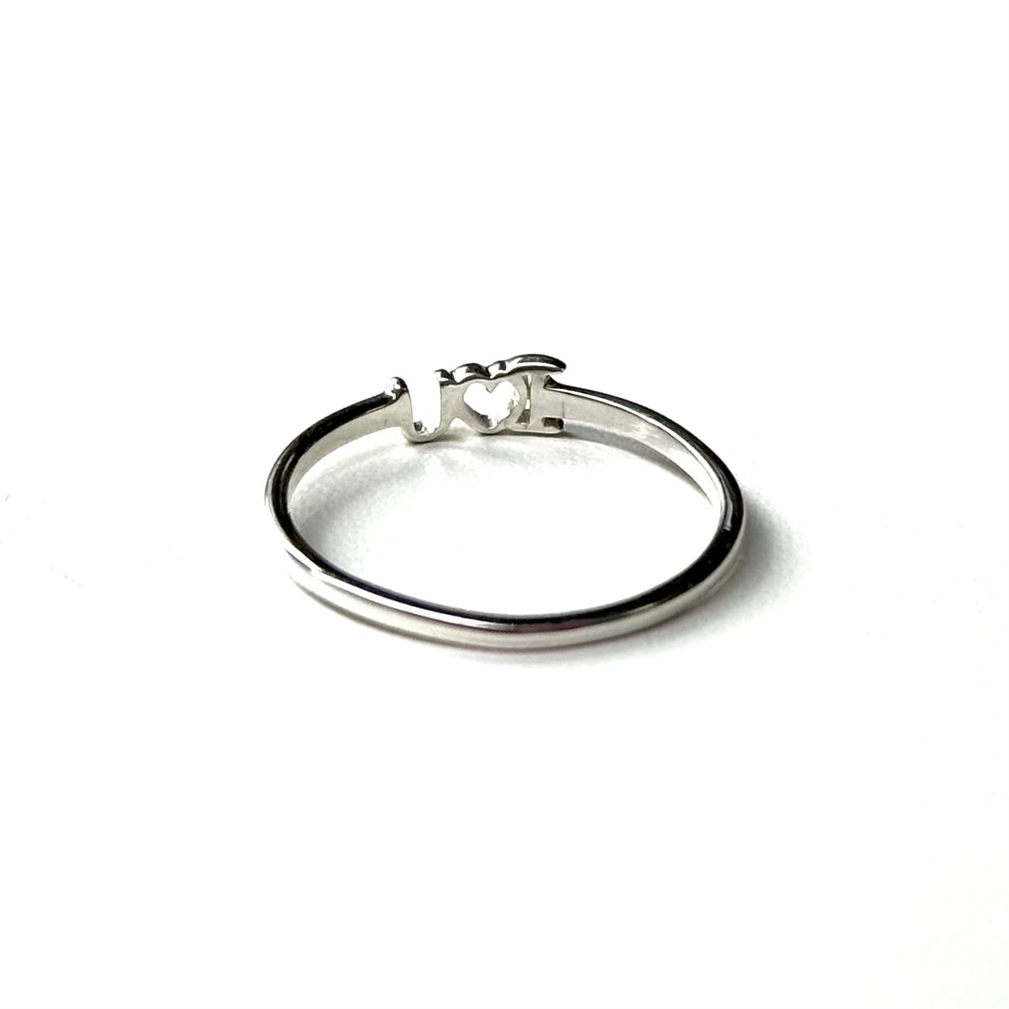 Silver925 plain ring 〈 I♡U〉