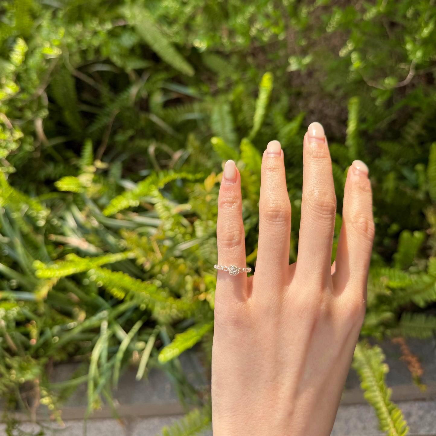 Flower plain ring 9