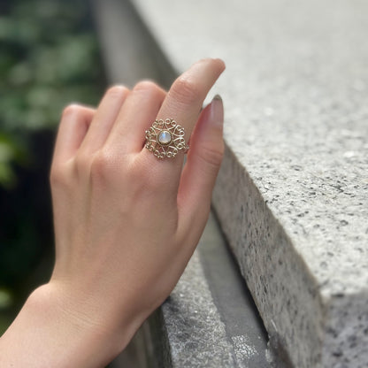 Flower design ring 13