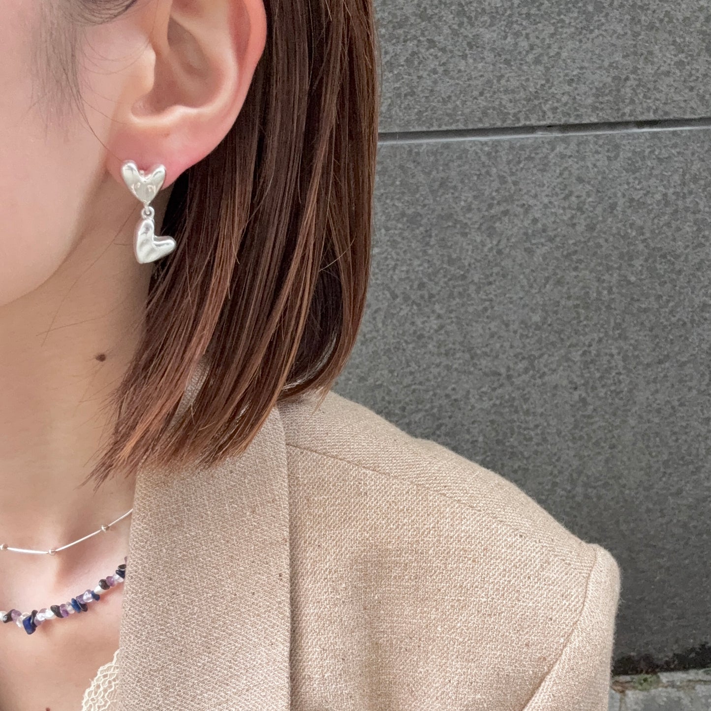 Silver925 plain pierce〈Heart〉2