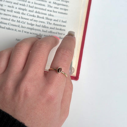 Brass petit ring〈Tiger eye〉
