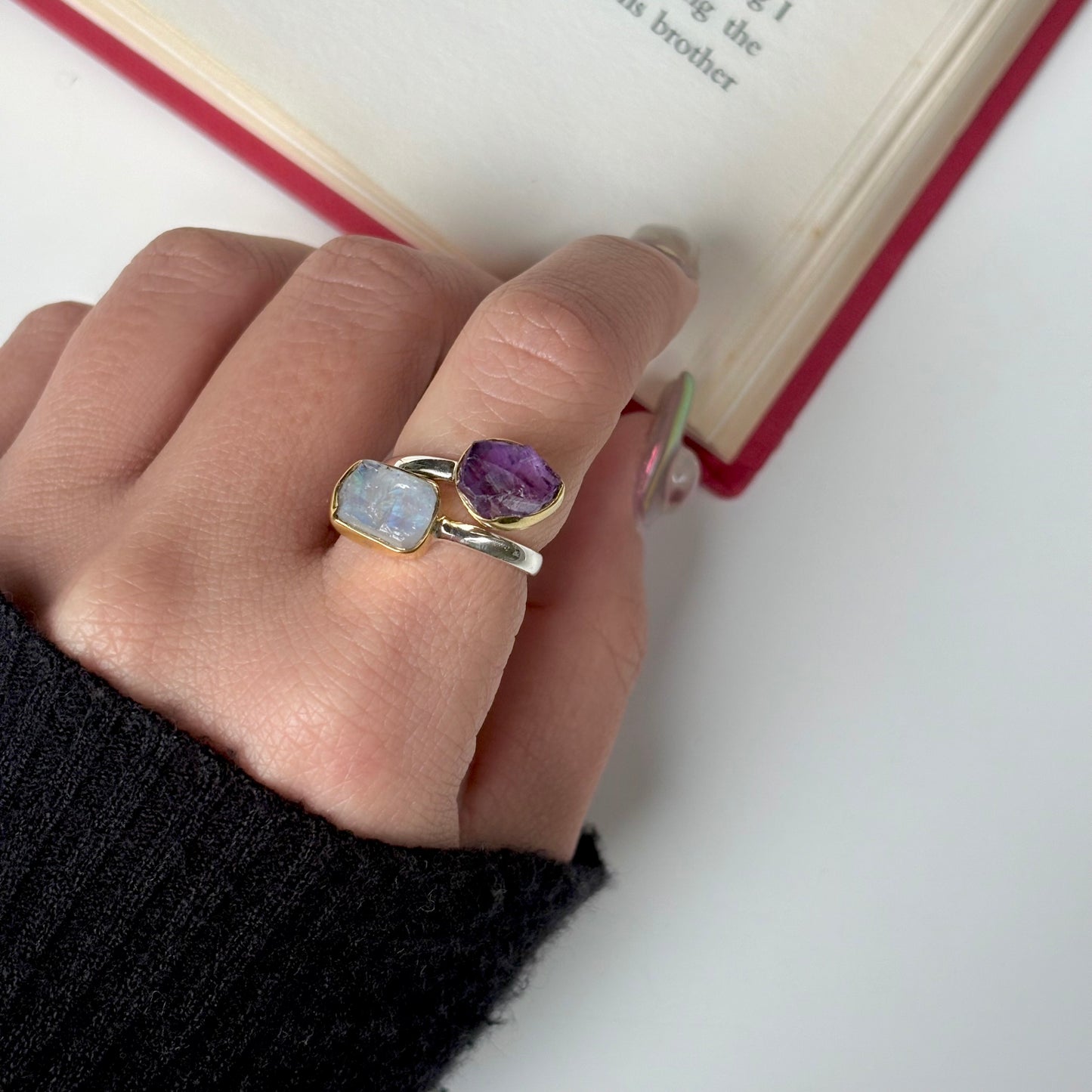 Roughcut 2stone ring 27