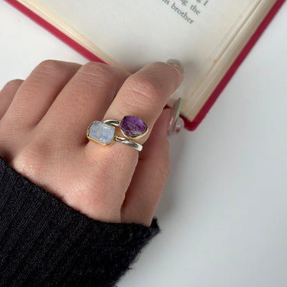 Roughcut 2stone ring 27