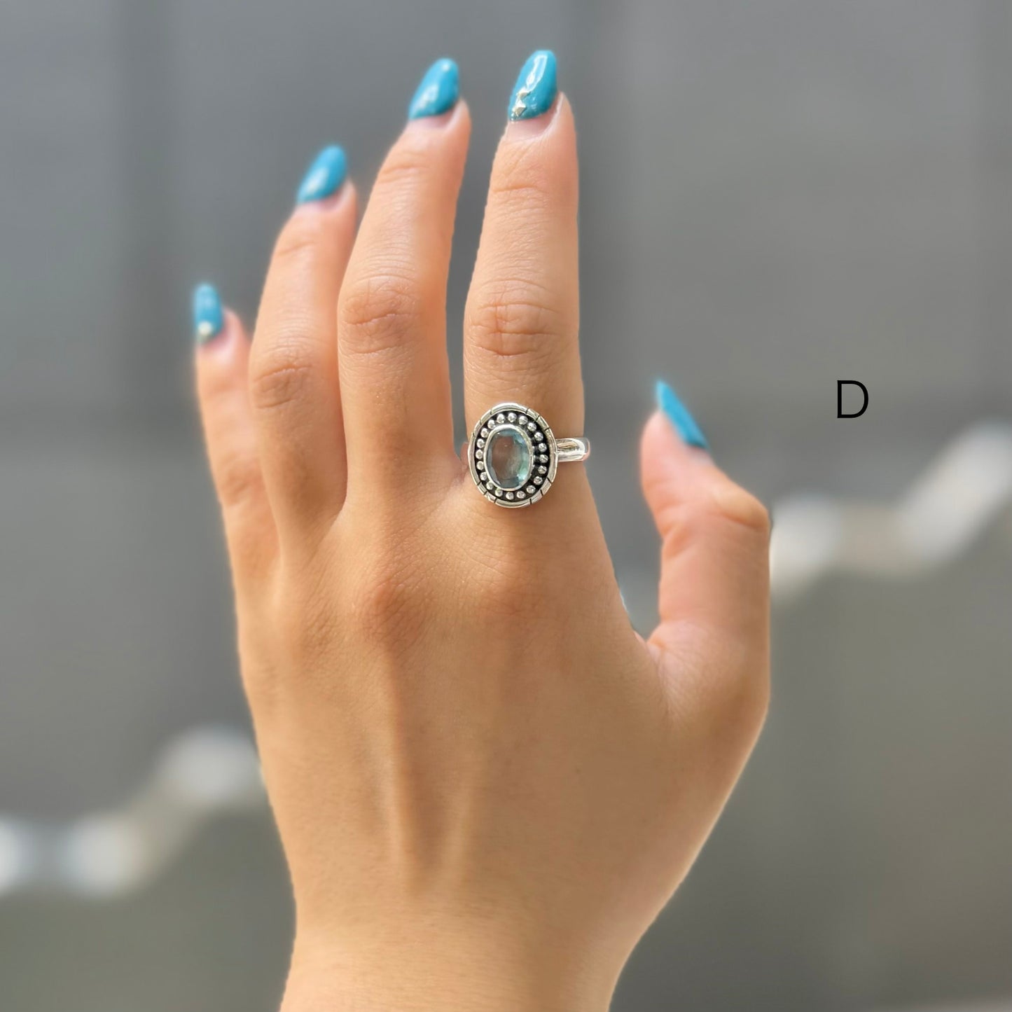 Blue topaz ring