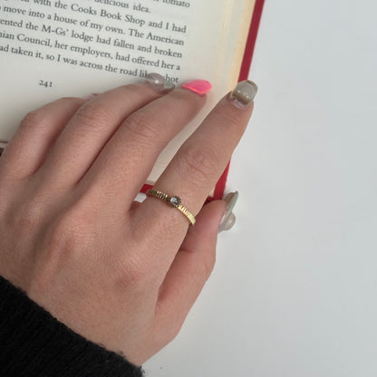 Brass petit ring 〈Crystal〉