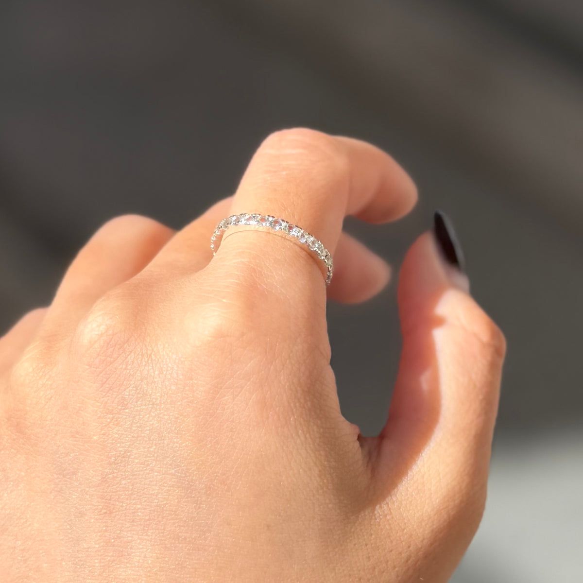 White topaz ring 13