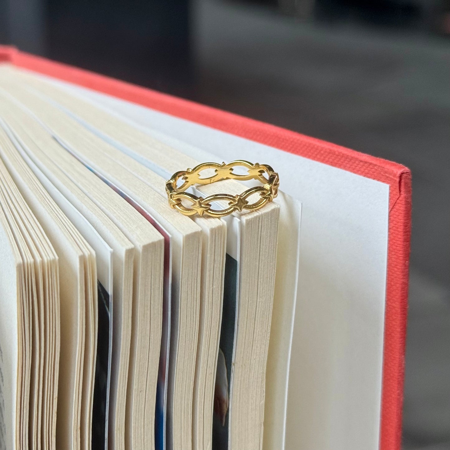 Brass star plain ring 11