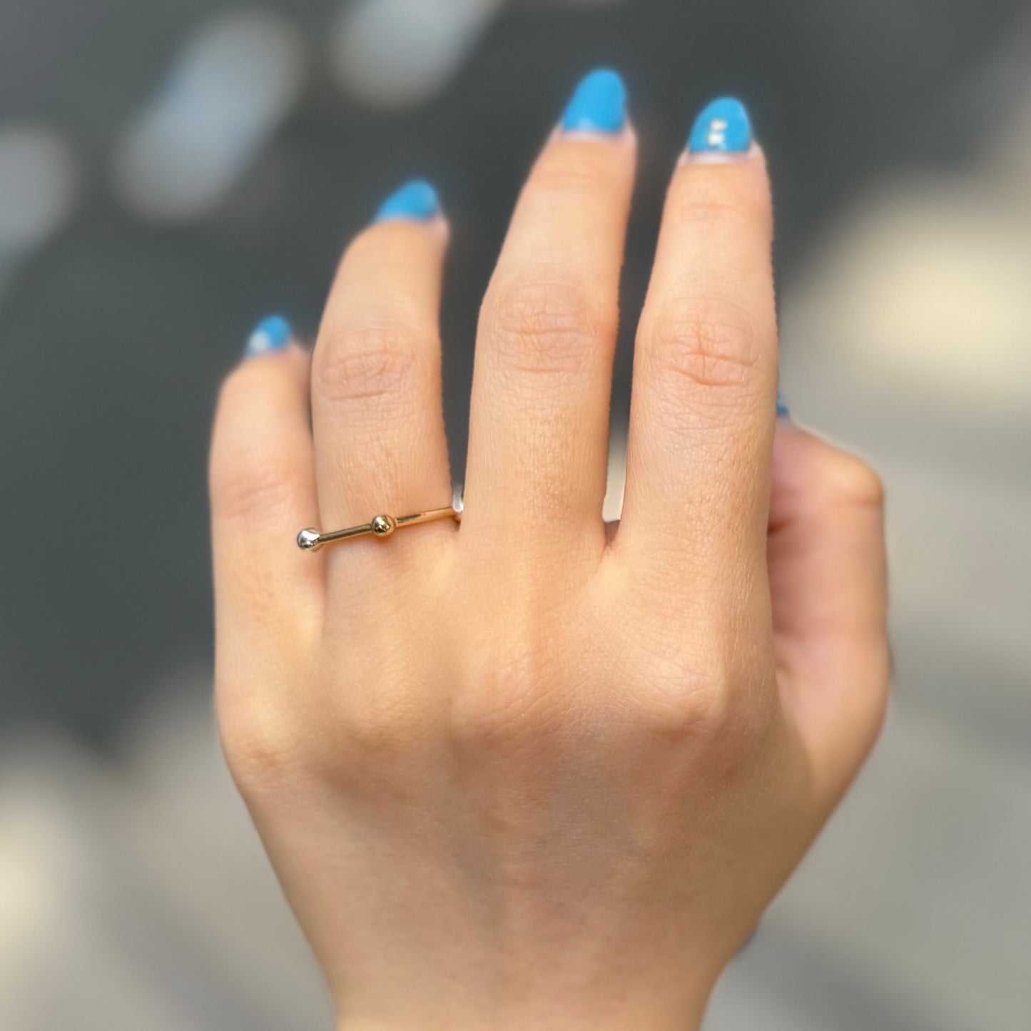Silver925×Brass plain ring〈pentagon〉