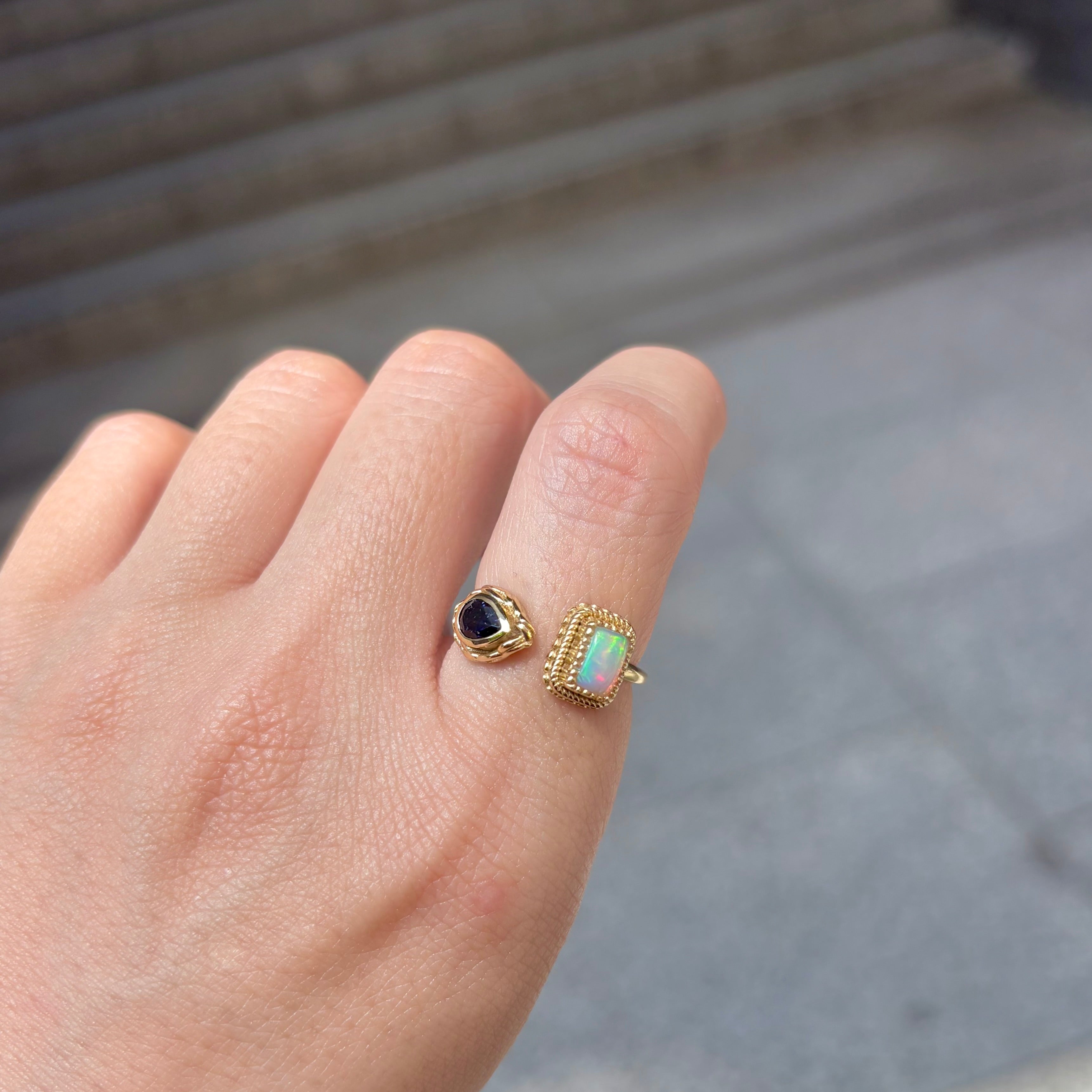Brass 2stone ring – Biju mam