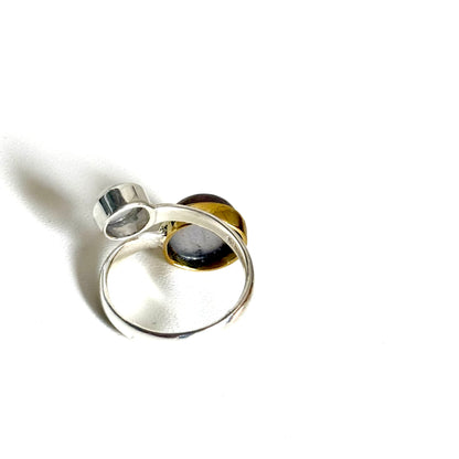 Silver925×Brass 2stone ring 20