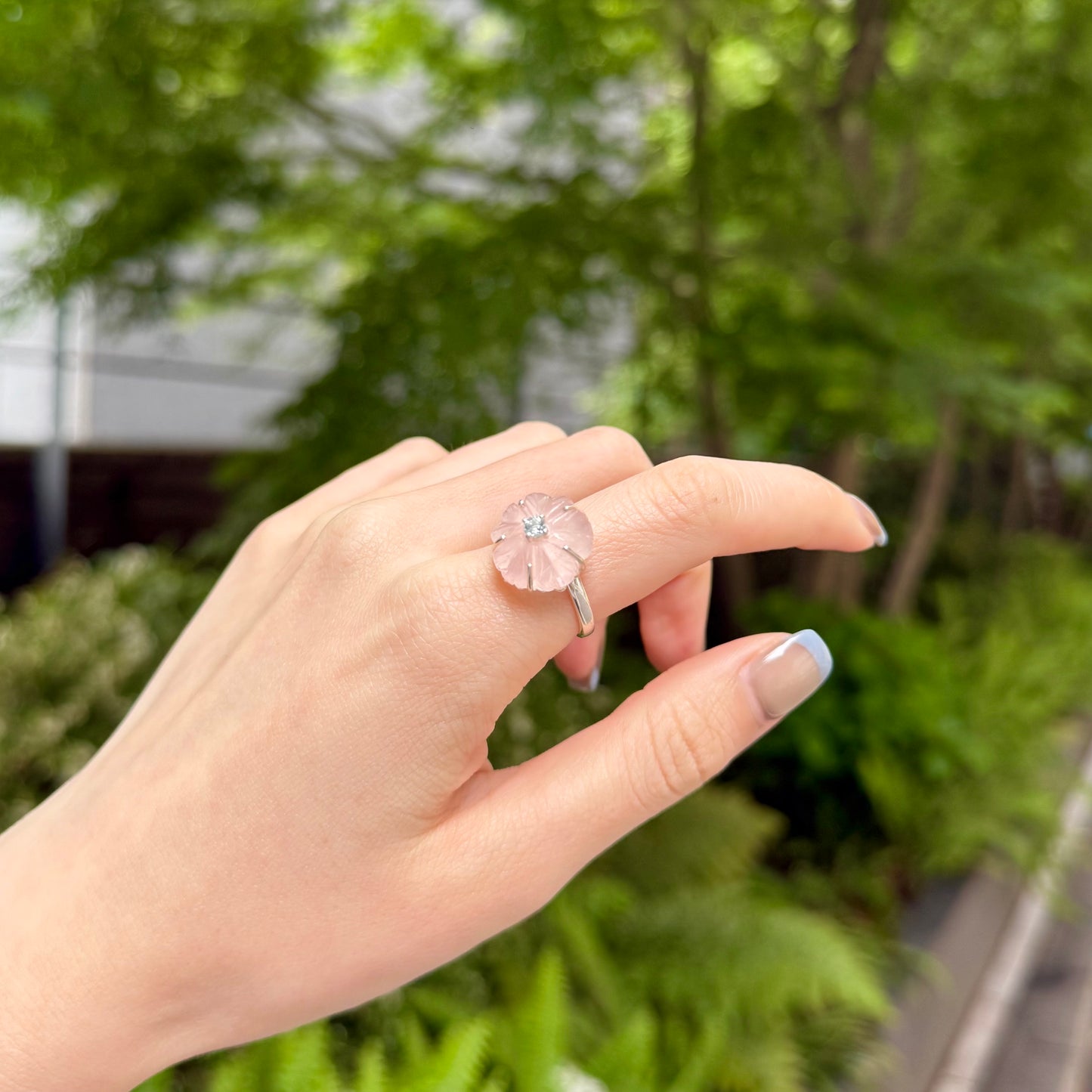 Flower carving ring