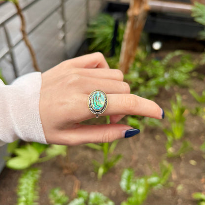 Abalone shell design ring 1