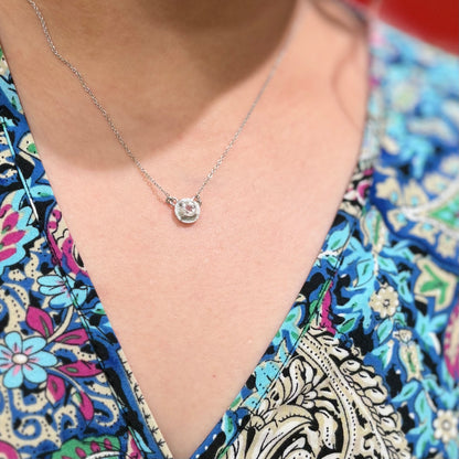 Enamel × stone necklace