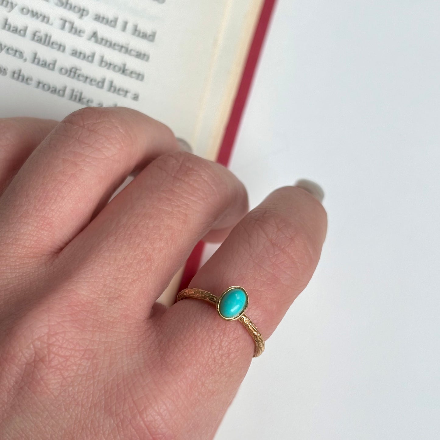 Brass petit ring〈Turquoise〉
