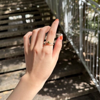 Silver925×Brass plain ring 〈Ball〉19