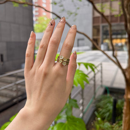 Stacking plain ring〈Flower〉