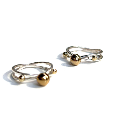 Silver925×Brass plain ring〈Ball〉18