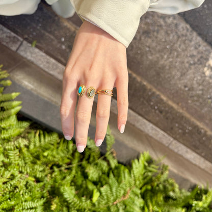 Brass 2stone ring 3