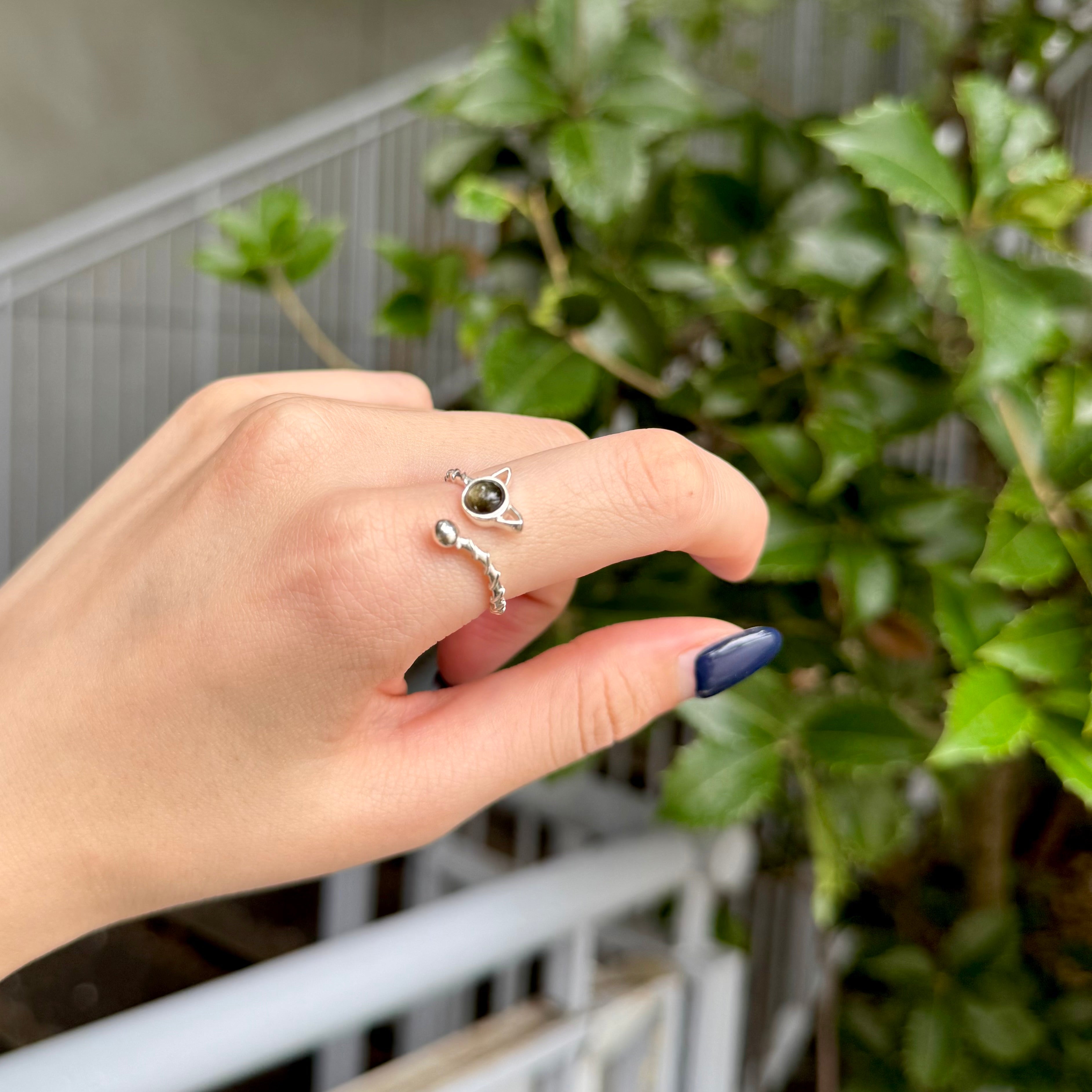 【自作】デザインリング 猫 17号【サイズ調整承ります】 自作】デザインリング 猫 17号【サイズ調整承ります】