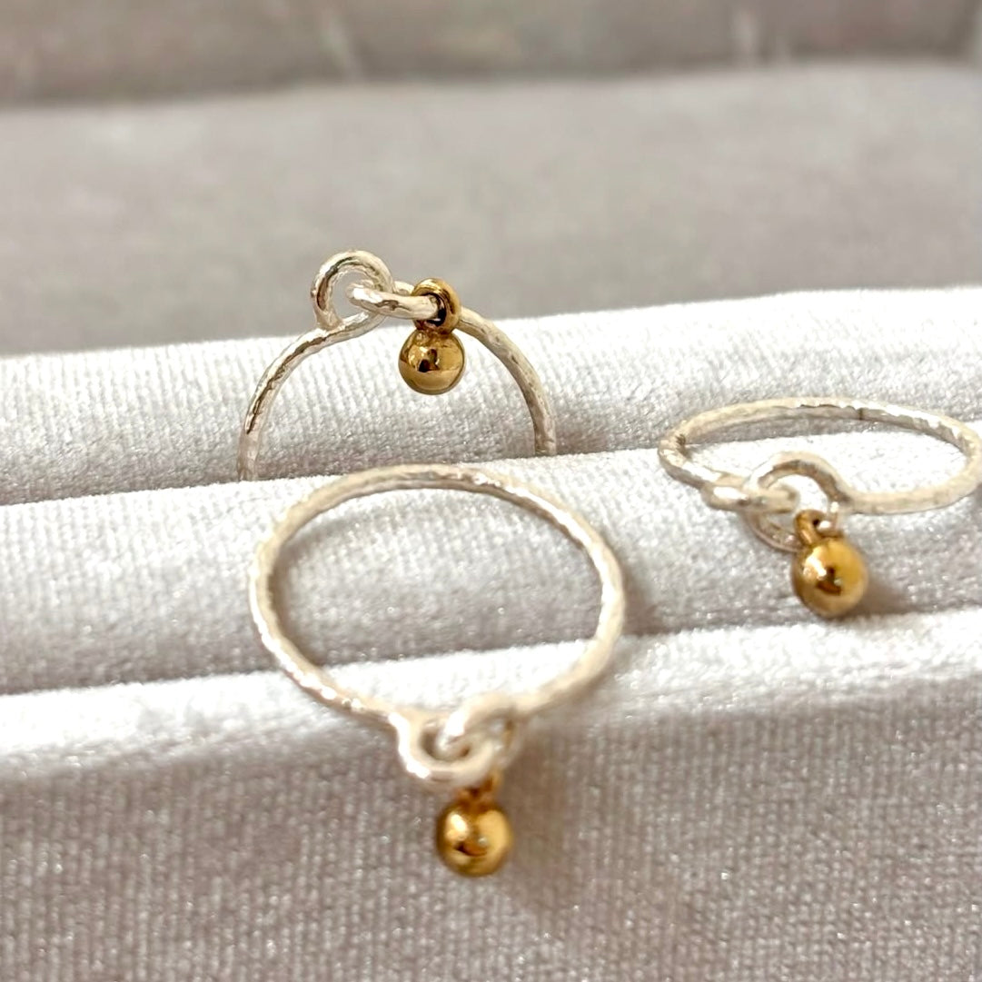 Silver925×Brass plain ring 〈Ball〉20