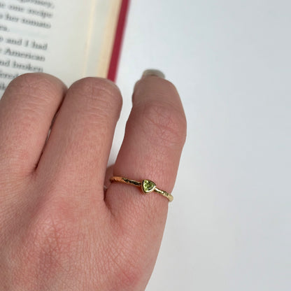 Brass petit ring〈Peridot〉