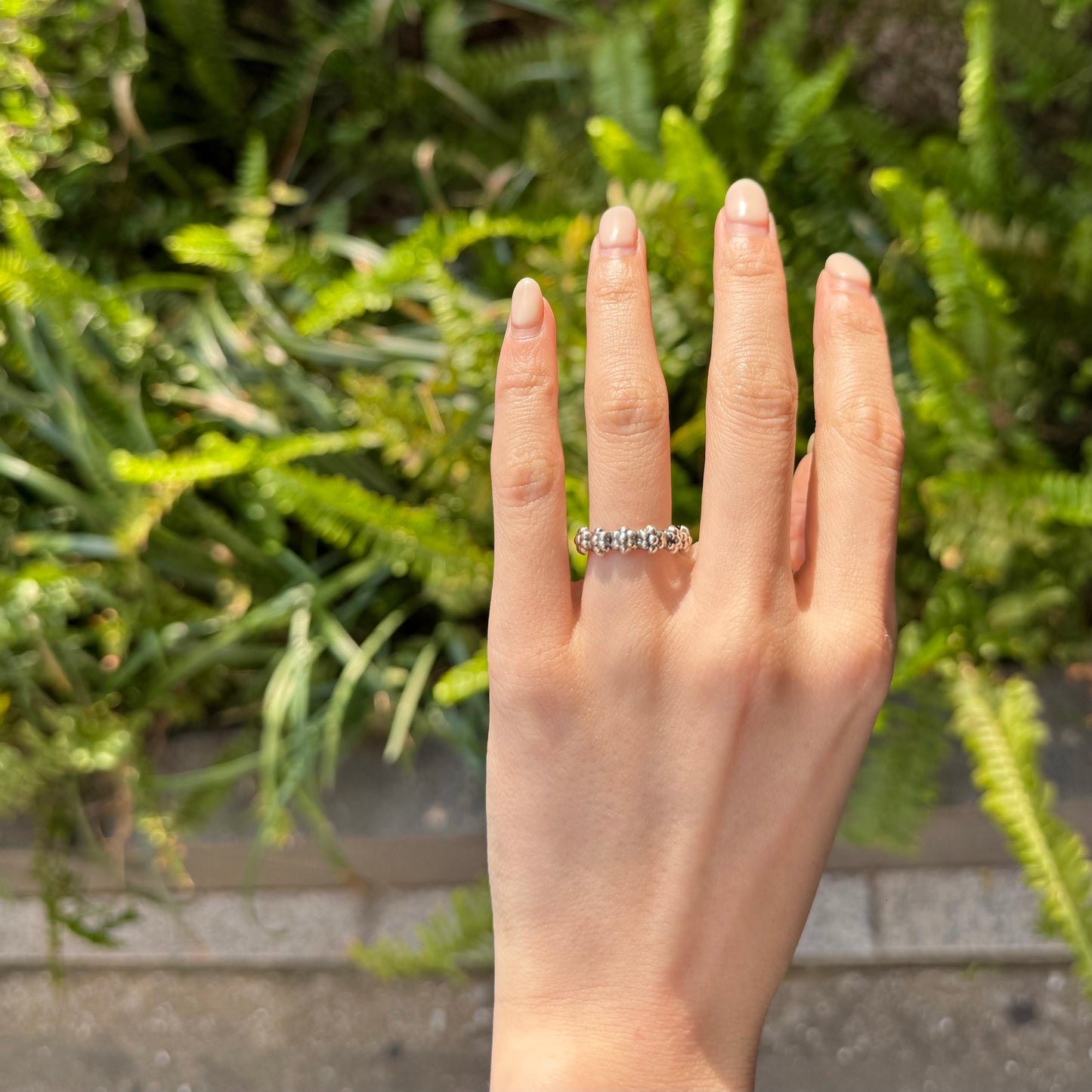 Flower plain ring 12