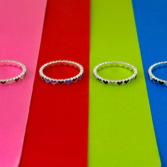 Heart enamel ring 1