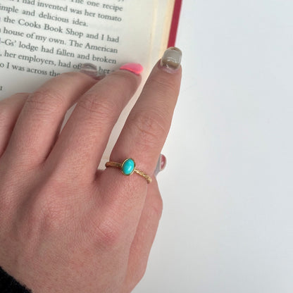 Brass petit ring〈Turquoise〉