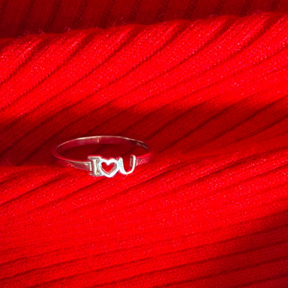 Silver925 plain ring〈I♡U〉