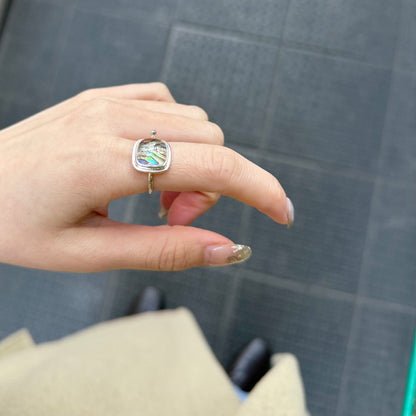 Doublet Abaloneshell ＆ Crystal ring 2