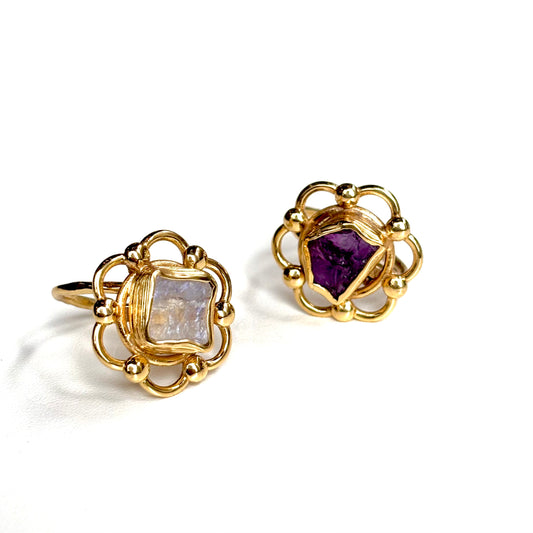 Brass flower design ring