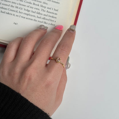 Brass petit ring 〈Crystal〉