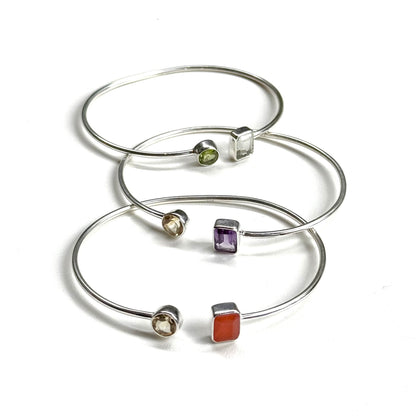 Silver925 2stone bangle 1