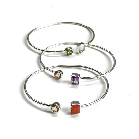Silver925 2stone bangle 1