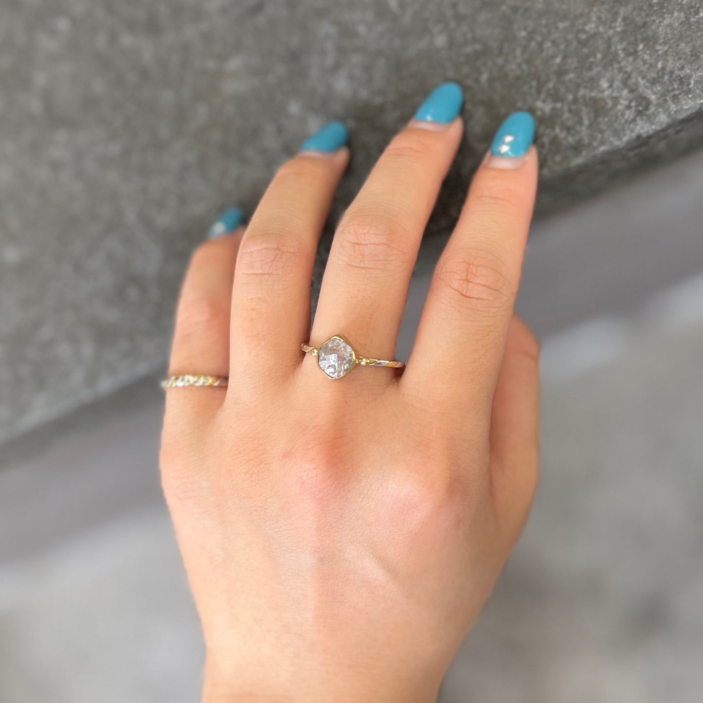 Herkimer diamond ring 12