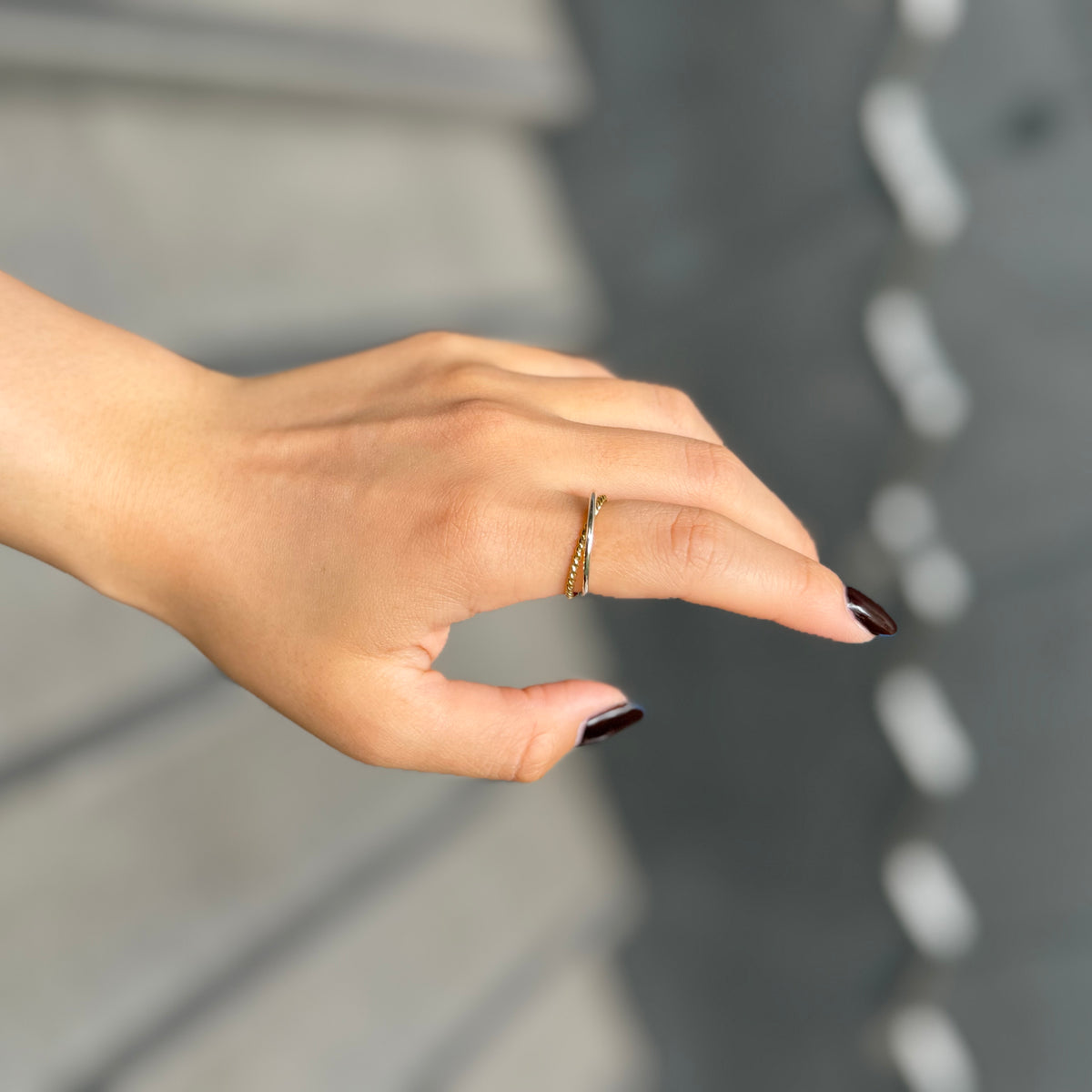 Silver925×brass stacking ring
