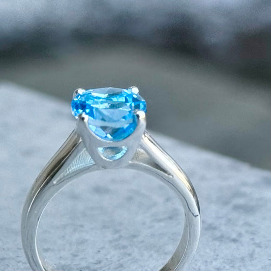 Swiss Blue topaz ring