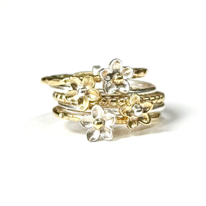 Stacking plain ring〈Flower〉