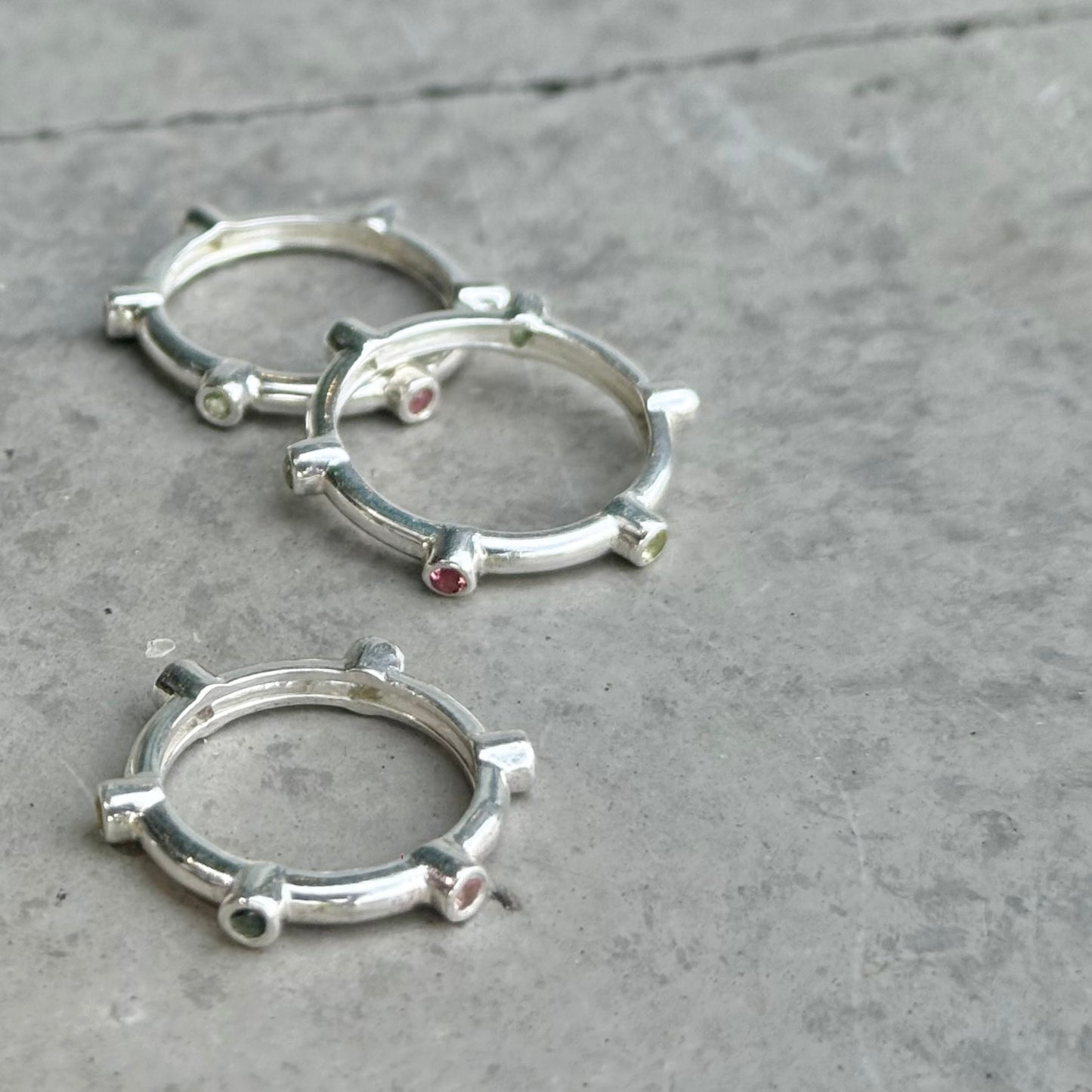 Multi tourmaline ring