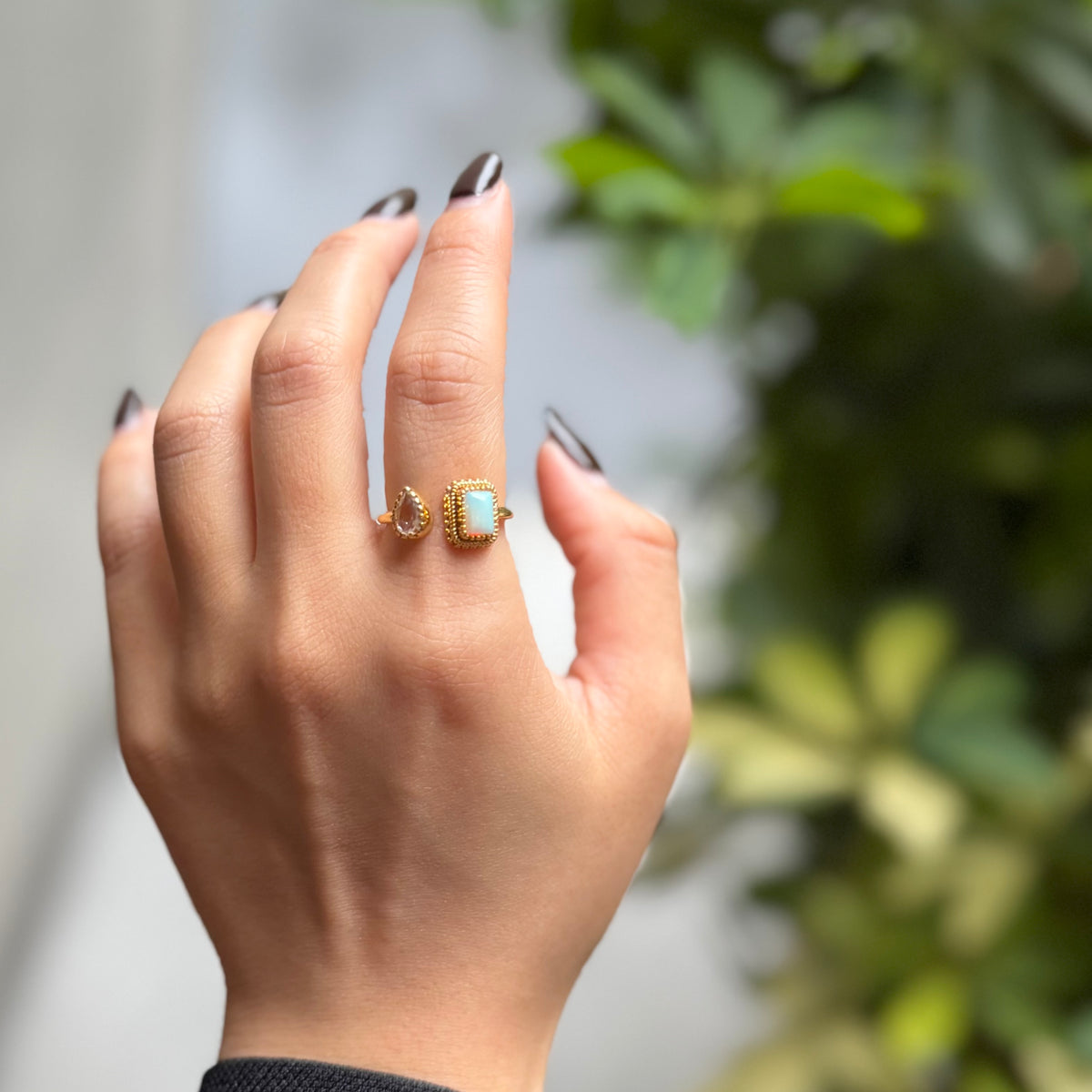 Brass 2stone ring 15