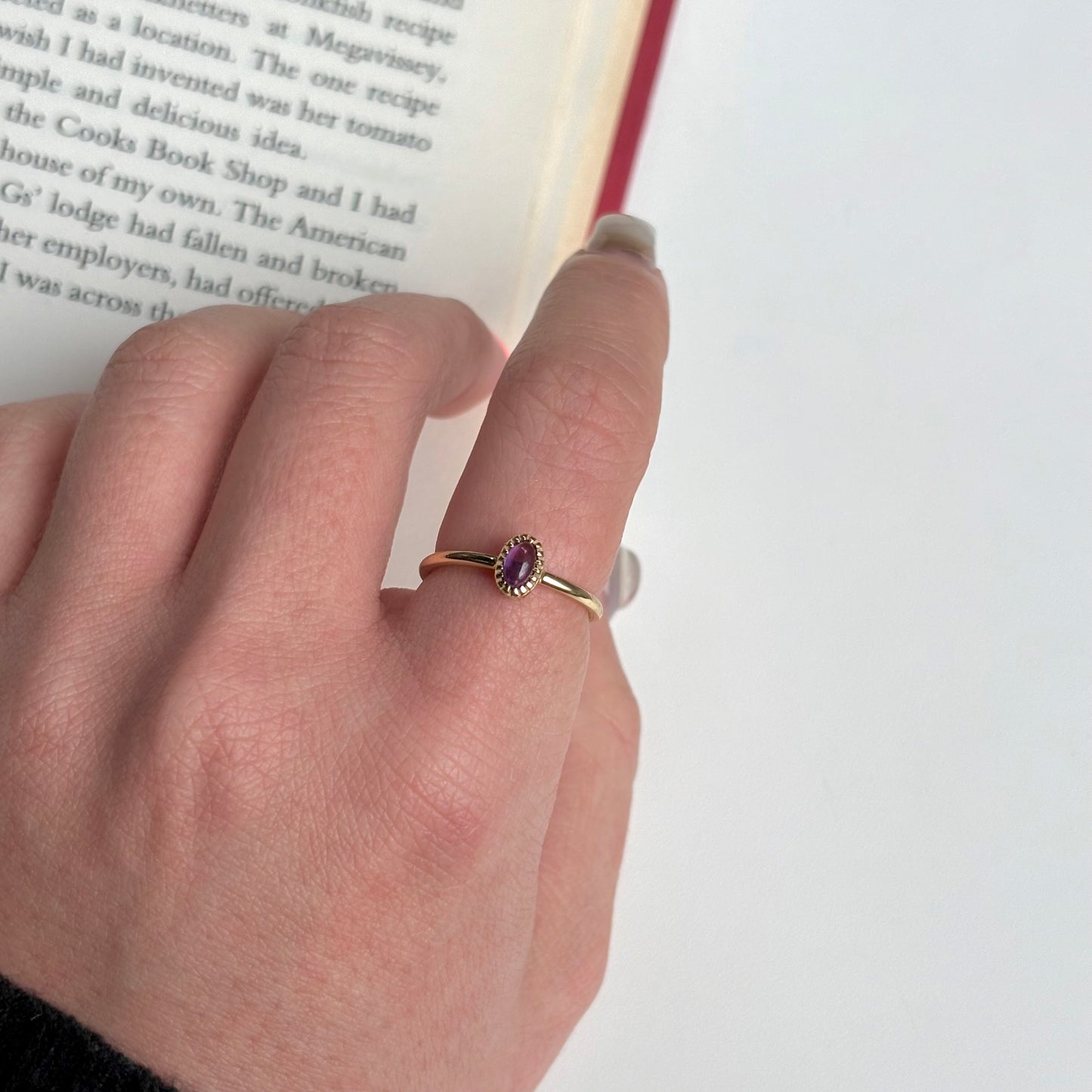 Brass petit ring〈Amethyst〉