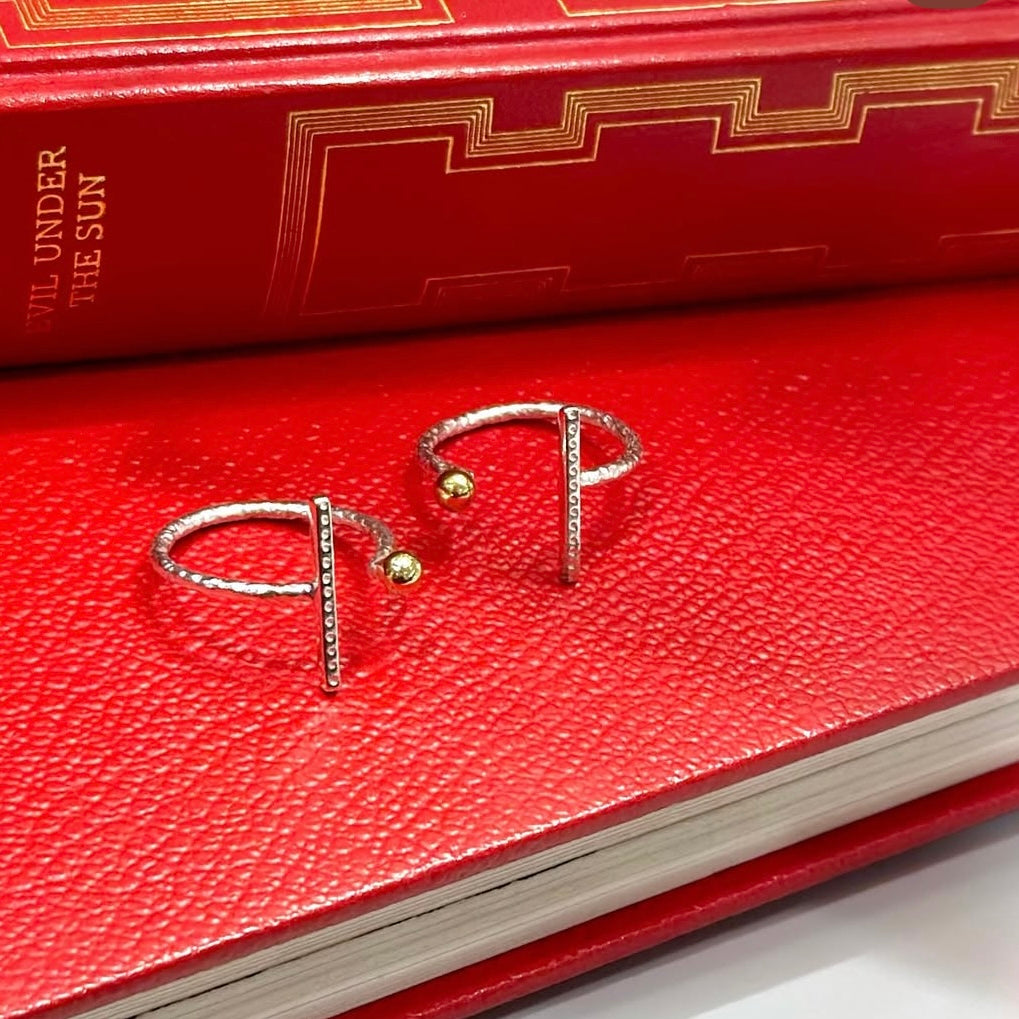 Silver925×Brass plain ring 〈Ball〉22