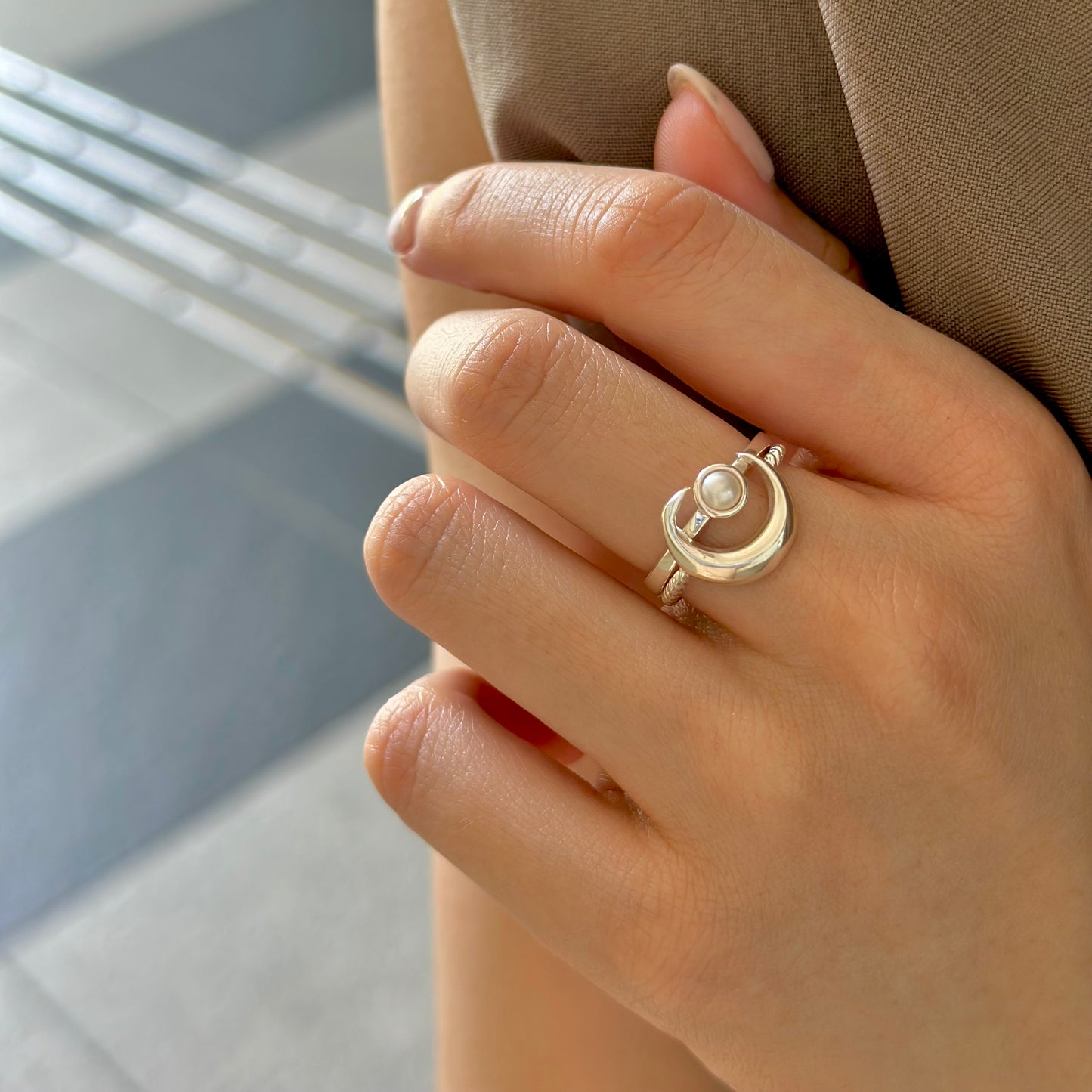 Moon plain ring 2