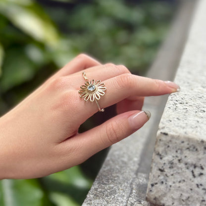 Flower design ring 13