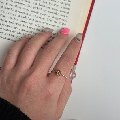 Brass petit ring〈Citrine〉