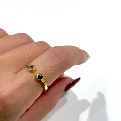 Brass 2stone ring 2