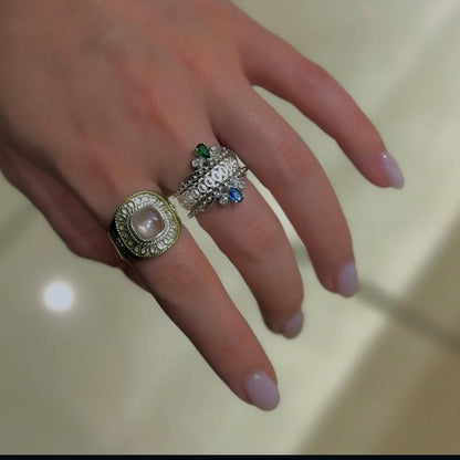 【Biju mam poco】Tiara ring  -Blue kyanite-