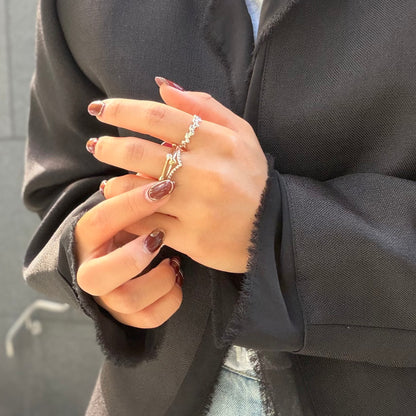 Silver925×brass Heart plain ring