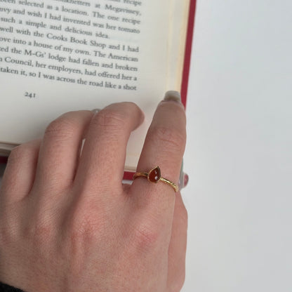 Brass petit ring〈Carnelian〉