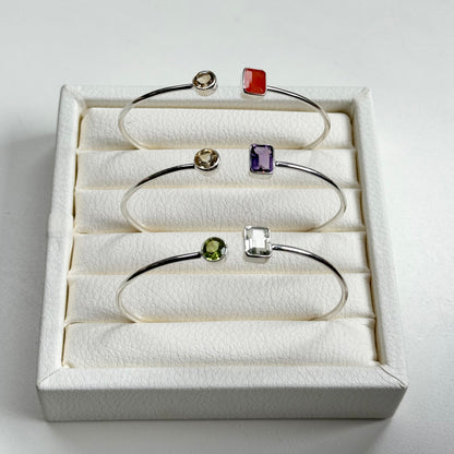 Silver925 2stone bangle 1